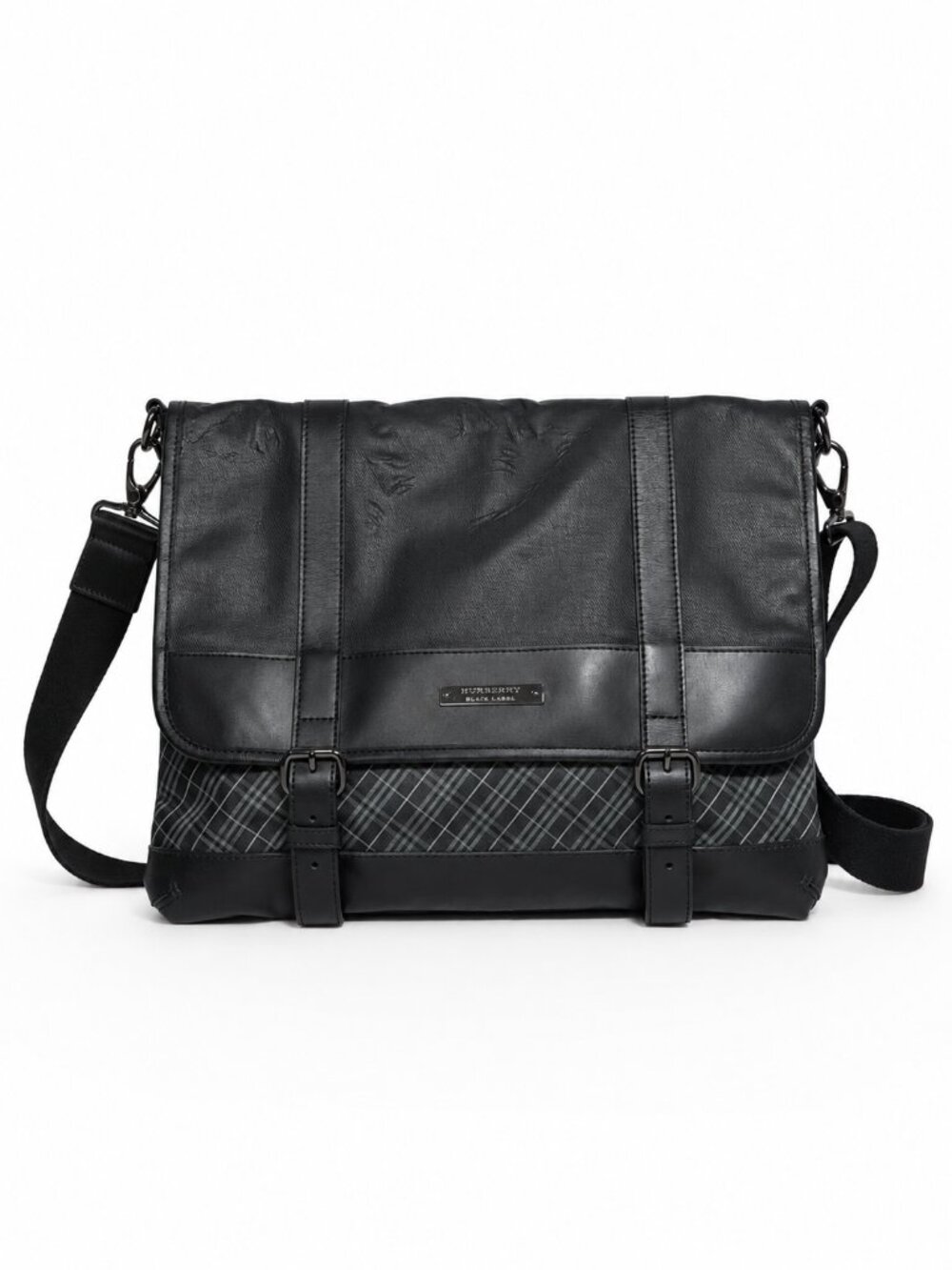Burberry Black Label Nylon Flap Messenger Bag